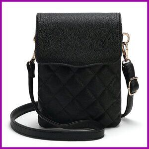 Vegan Leather Crossbody Phone Purse with RFID Blocking & Adjustable Strap